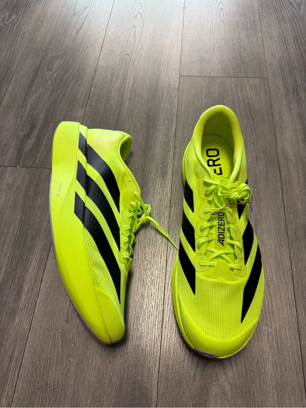 Adidas Adizero Evo SL Running Shoes Lucid Lemon Core Black Men’s Sz 17 JR3416